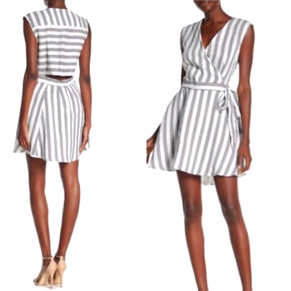 Mello Day Faux Wrap Cutout Dress-S